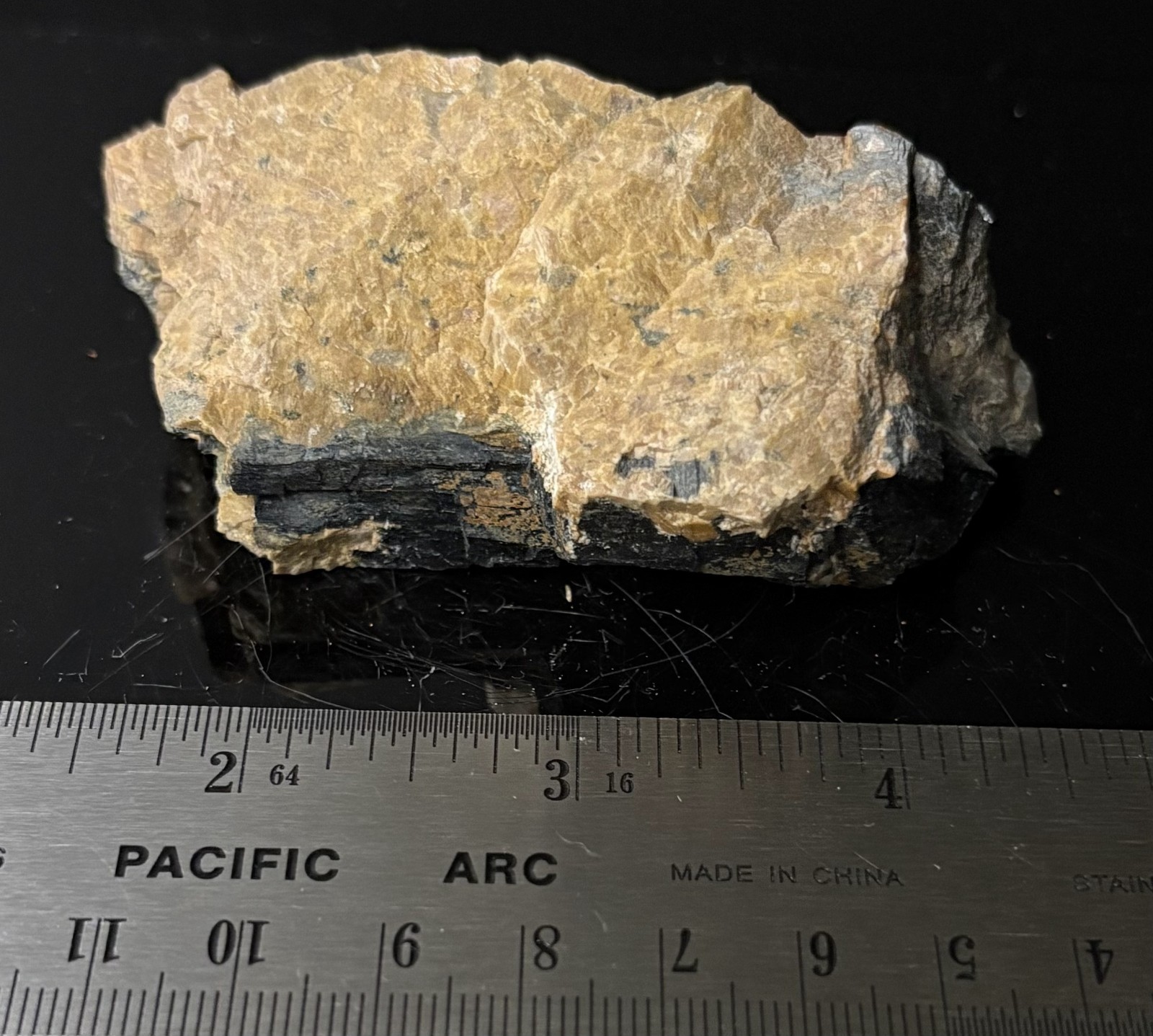 Arfvedsonite with Anorthoclase – Moonstone Quarry, Wisconsin, USA