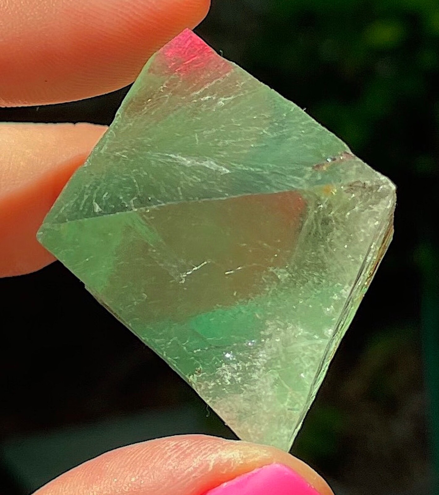 Fluorite Octahedron Gem Apple Green Color From Riemvasmaak South Africa 4.7 cms