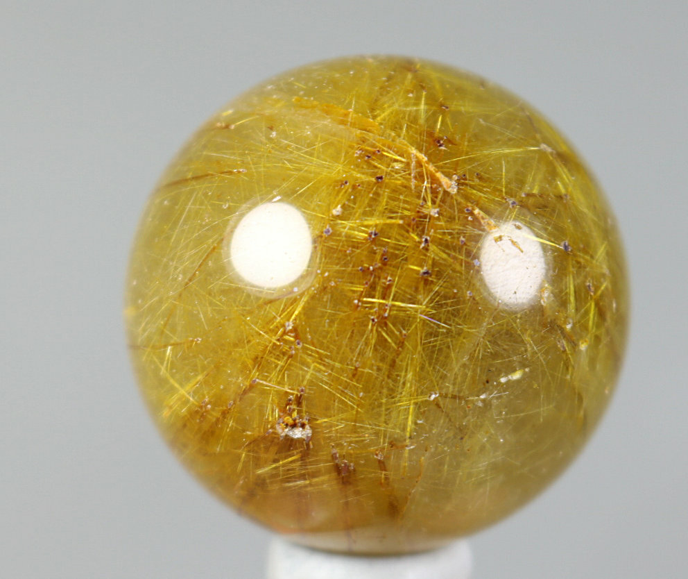 36mm Natural Clear Golden Hair Rutilated Quartz Crystal Sphere Ball Specimen