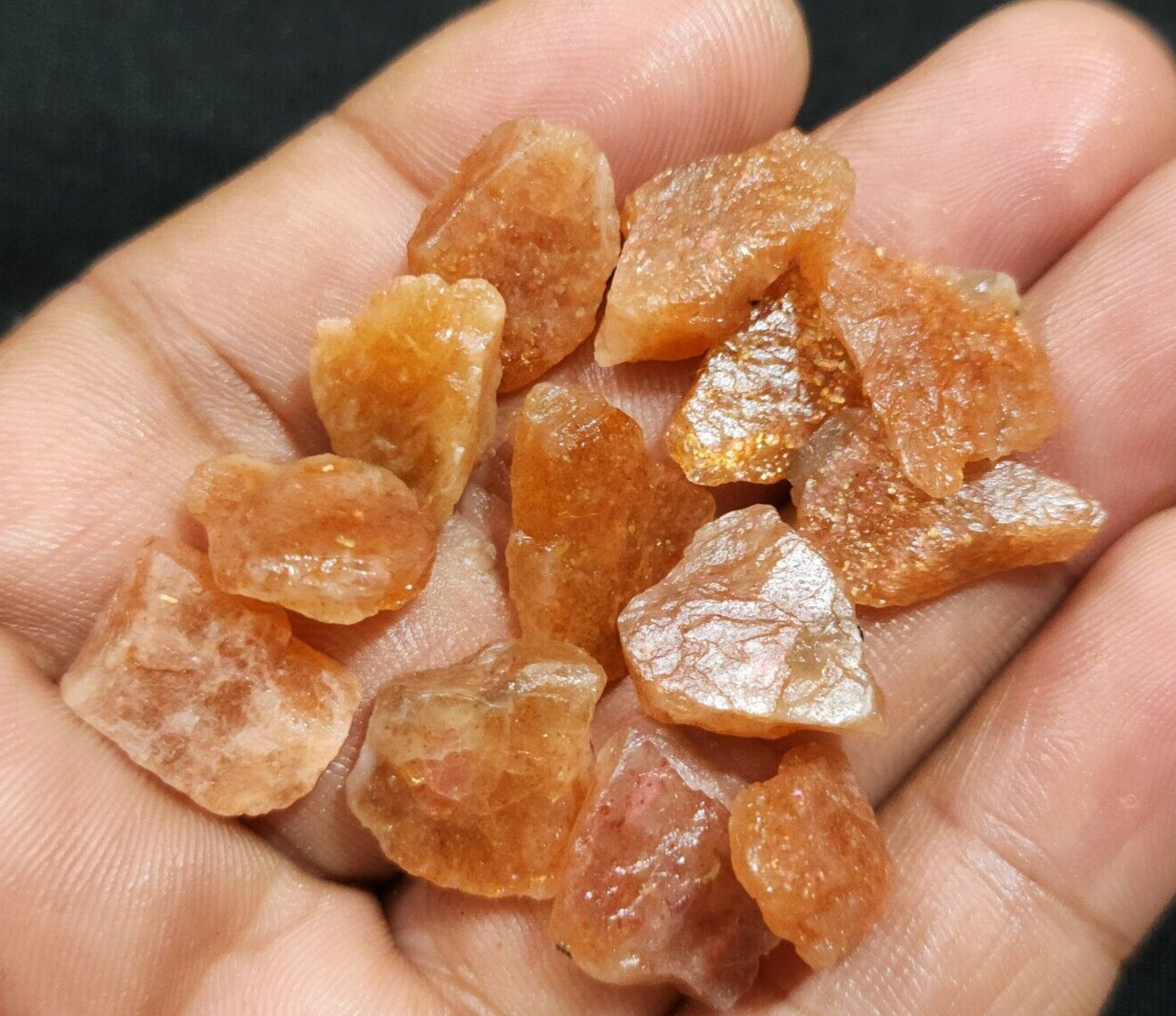 Awesome Rare Sunstone Raw 13 Pcs Lot Size 13-18 MM Sunstone Rough Loose Gemstone