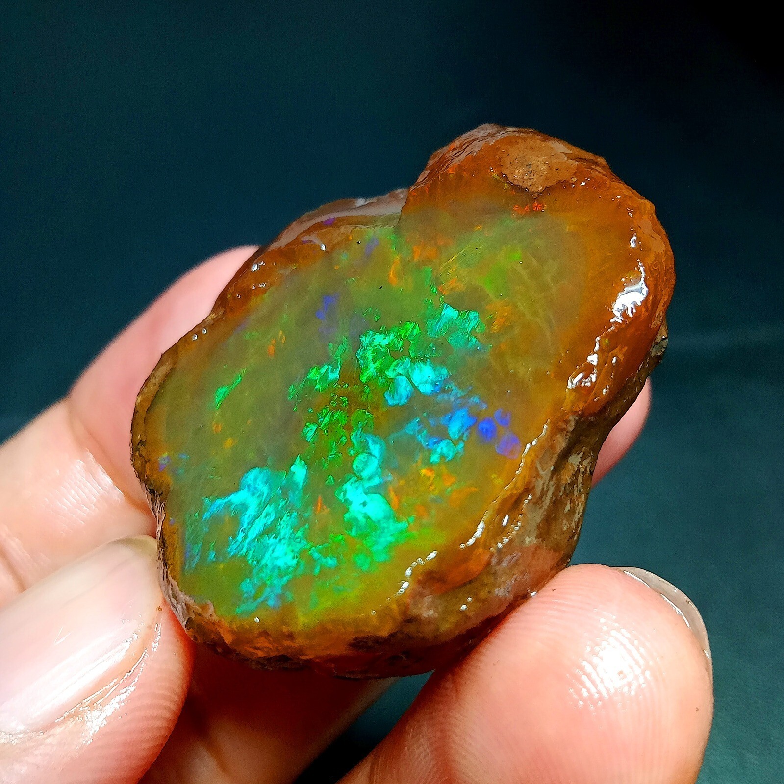 Natural Ethiopian Welo Opal Rough Fire Gemstone 130ct Raw Crystal Stone