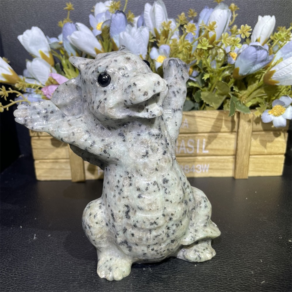 2.4LB 6.6″ Natural Creek Jasper Baby Dragon Decor Mineral Crystal Heal Gift