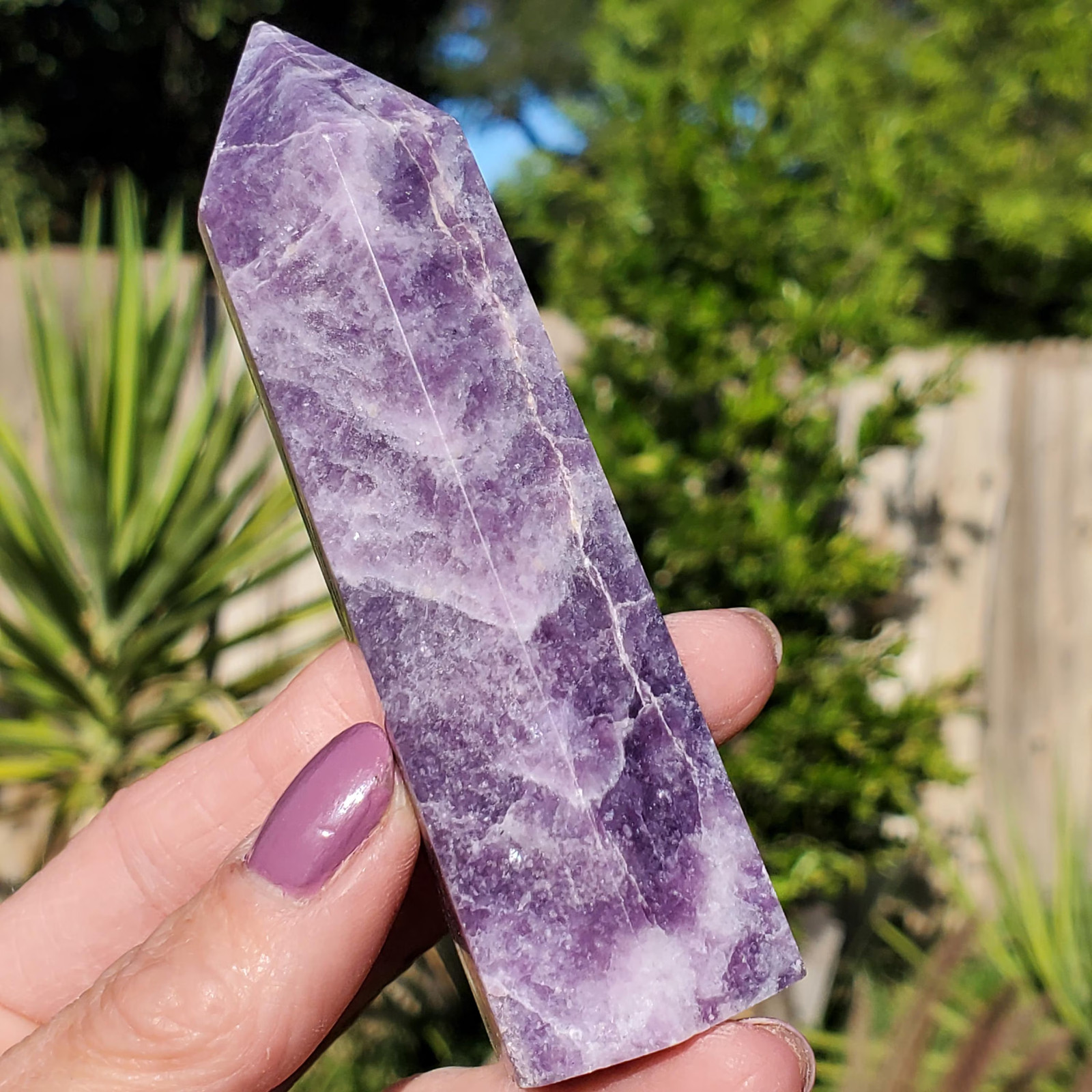 Lepidolite Mica Purple Lilac Point Tower 124 grams