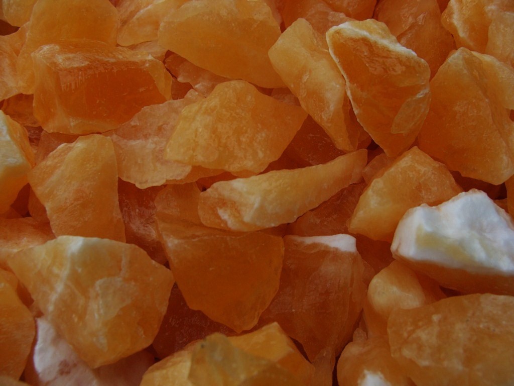 1000 Carat Lots of Unsearched Natural Orange Calcite Rough + a FREE Faceted Gem