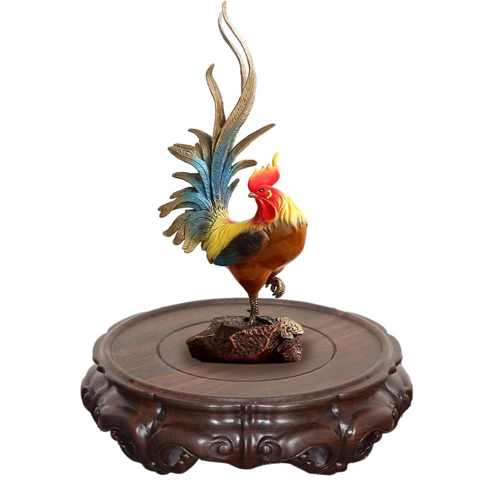 Rosewood Round Asian Wood Carving Pedestal Smooth Sturdy Display Wooden Ornam…