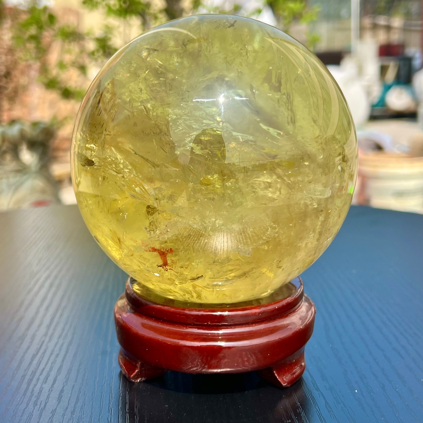 5LB Top Natural Citrine Sphere Quartz Crystals Reiki Ball Gems Decorate Gift