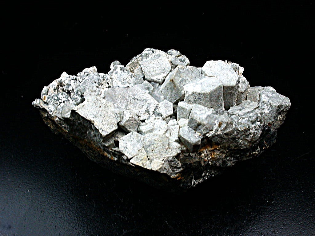 MINERALS : RARE NEPHELINE CRYSTAL GROUP ON MATRIX FROM JEBEL BOU AGRAO, MOROCCO