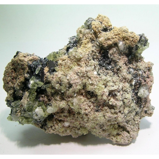 KB: BRIGHT SW FL. ORANGE APATITE XLS. W/ FL. WHITE CALCITE FROM SPAIN