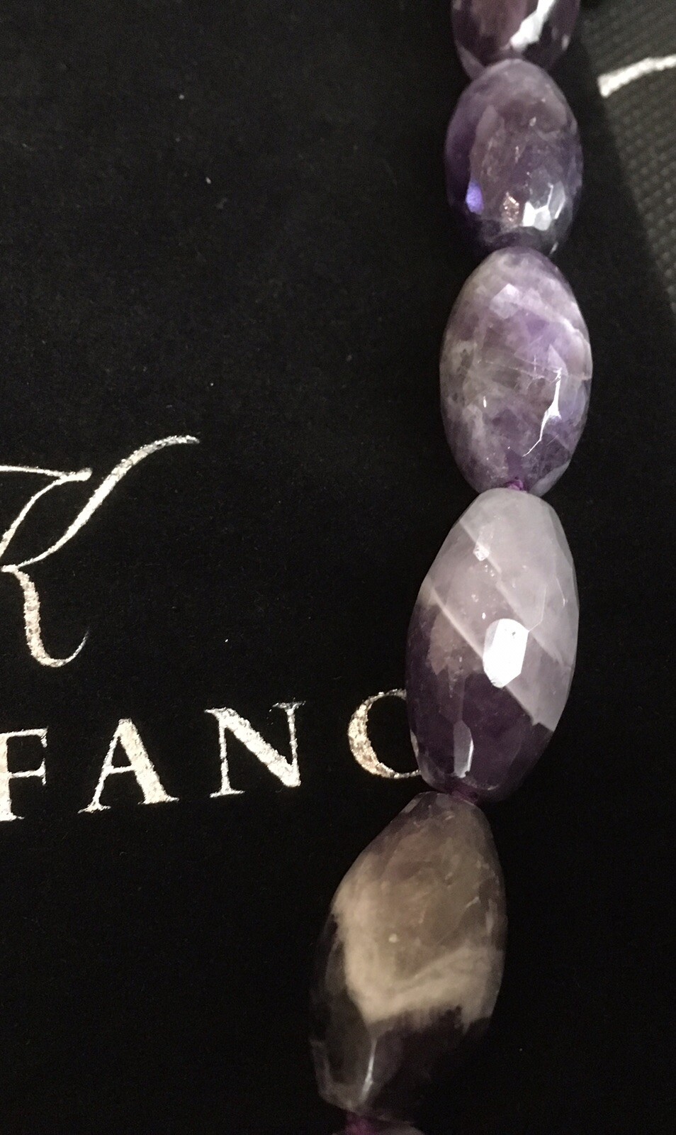 Alexander Kalifano Stunning Natural Amethyst Heavy Necklace velvet pouch 18″