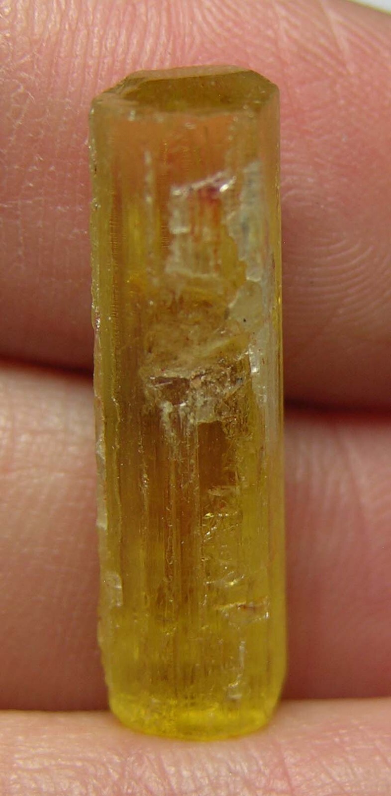 8.50ct Pakistan Raw Rough Yellow Beryl Heliodor Stick Crystal Specimen 23.00mm