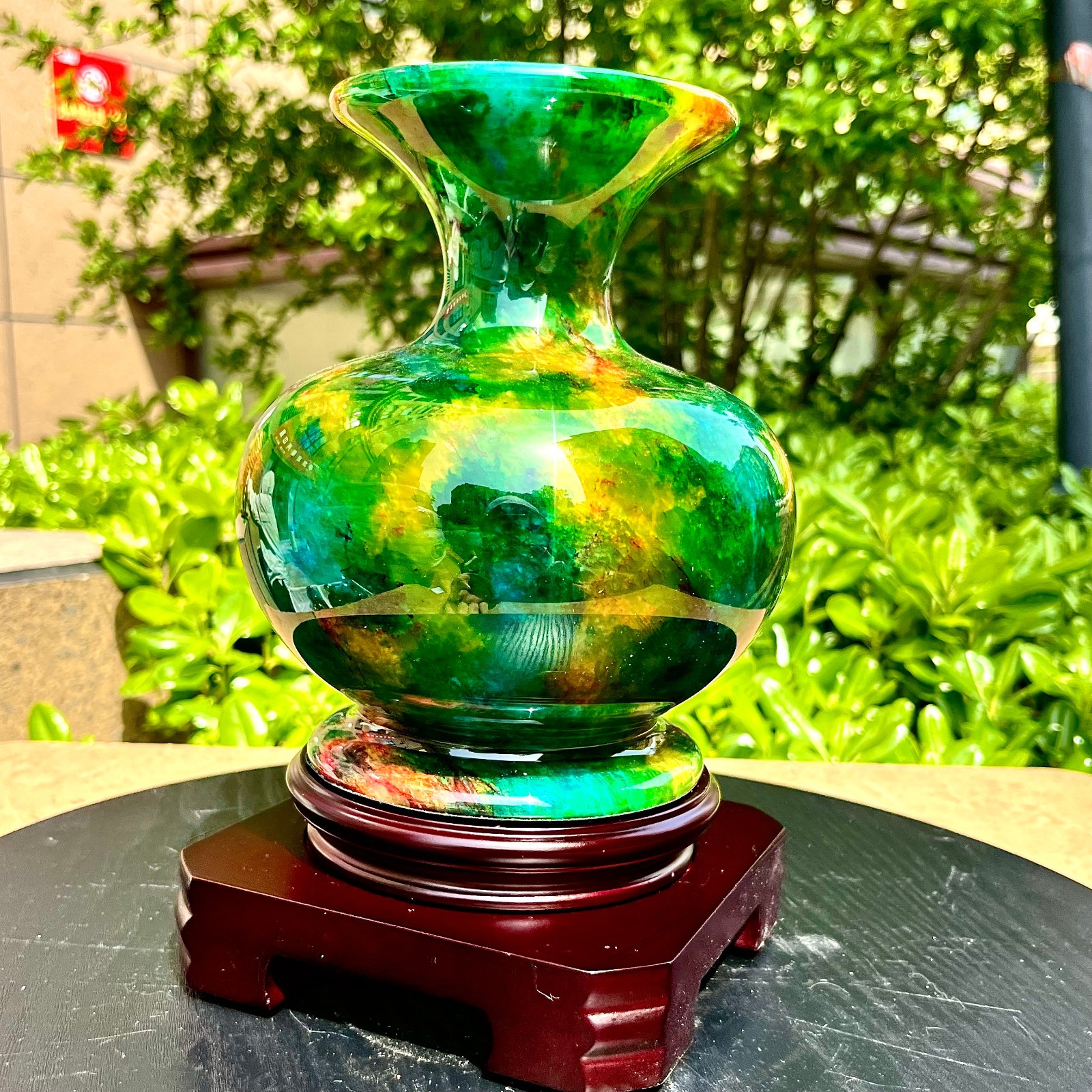3.81LB Natural “Seven Colors Jade” vase specimen -Taiwan China