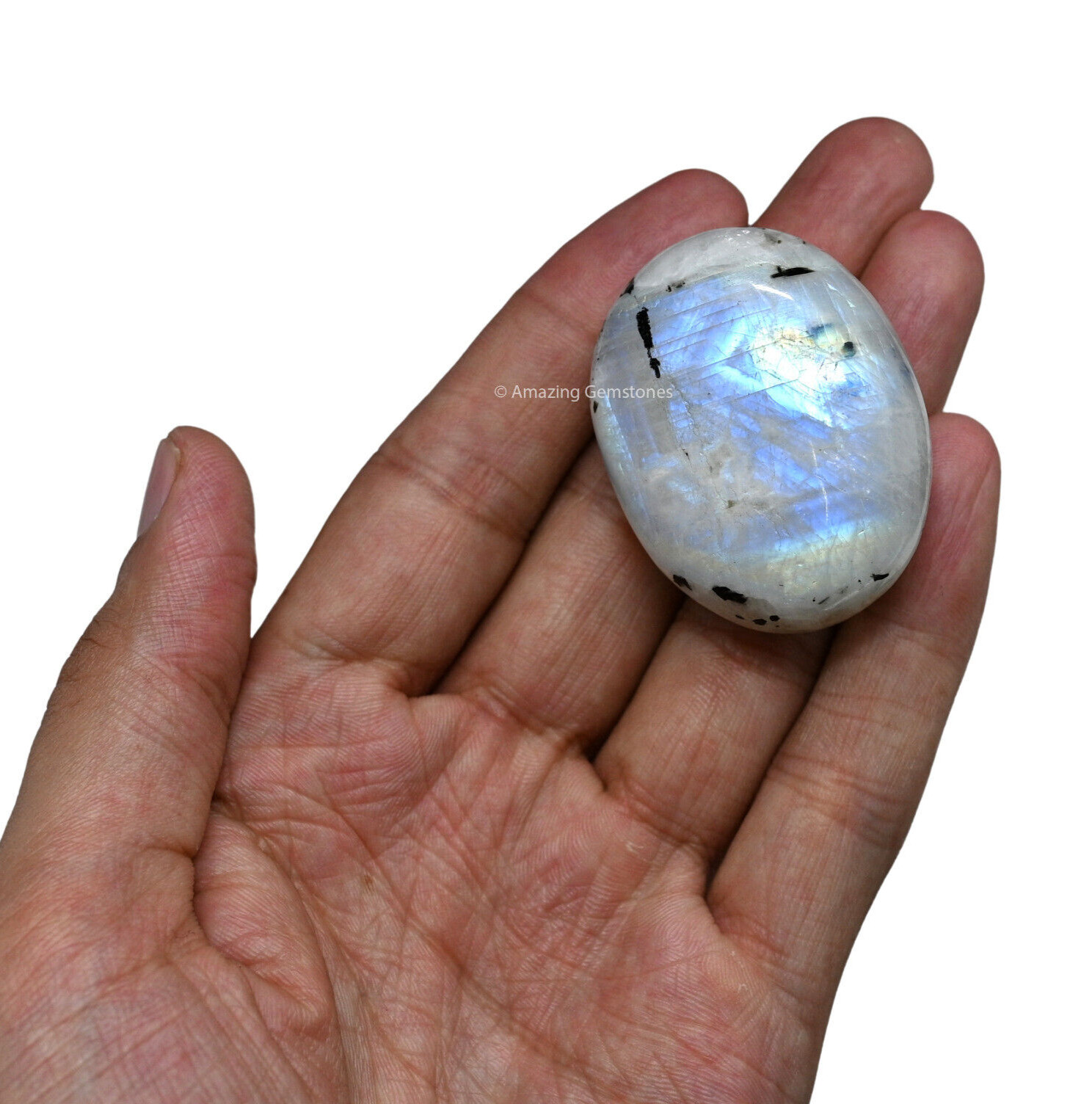 Rainbow Moonstone Crystal Palm Stone