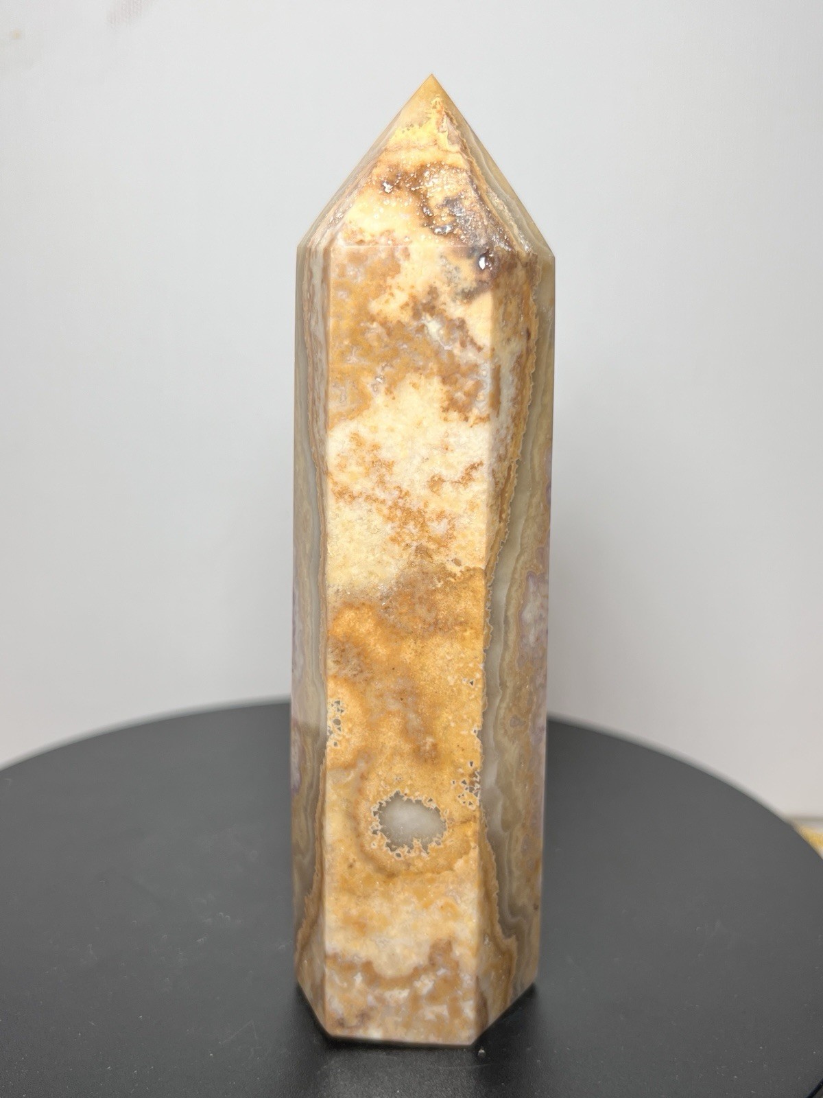 Crazy Lace Agate 2 Piece Set – Tower & Sphere w/holder 65mm