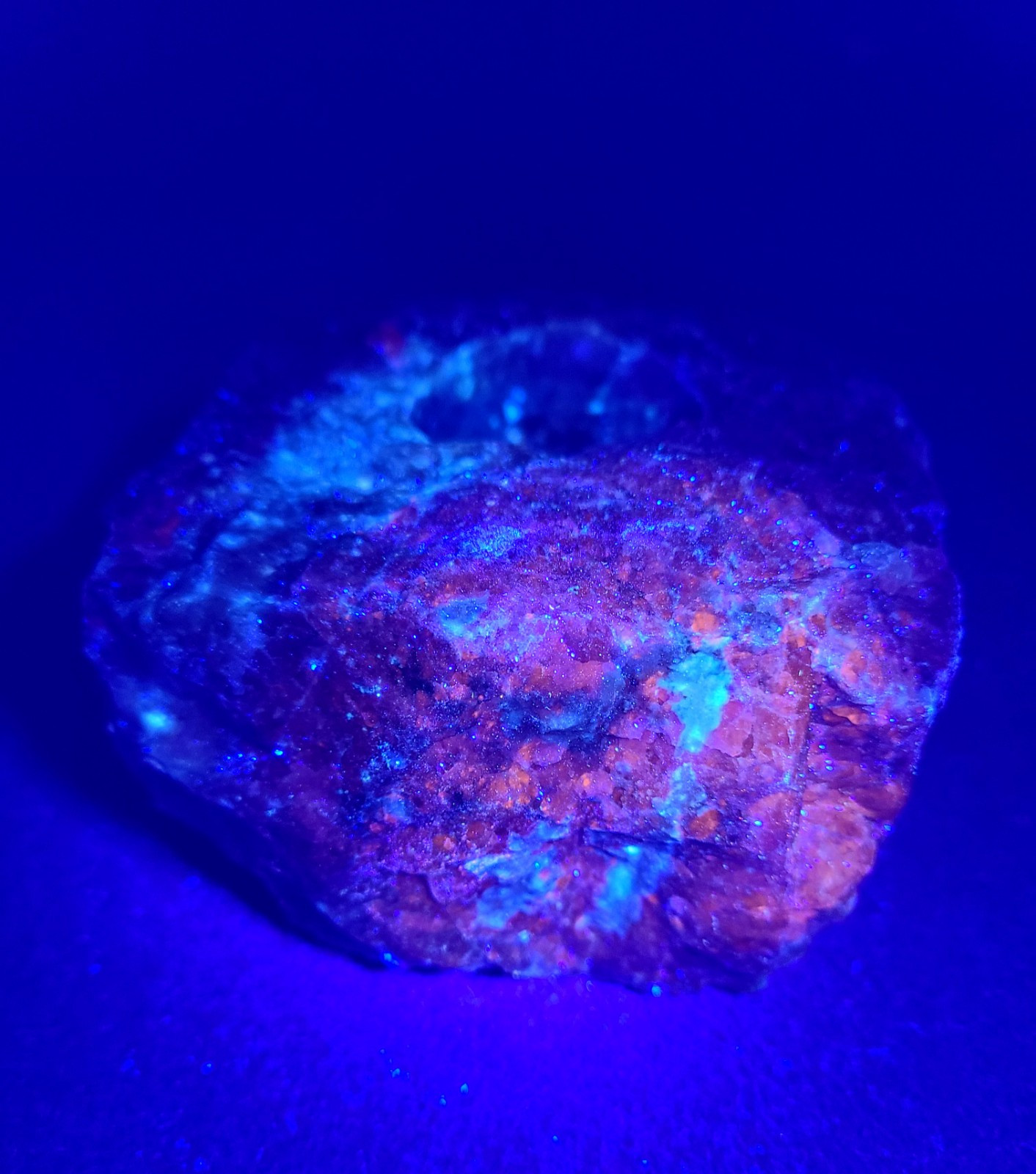 Large Raw 2lb UV Reactive Sodalite Stone Candle or Sphere Holder Tea Light Stand