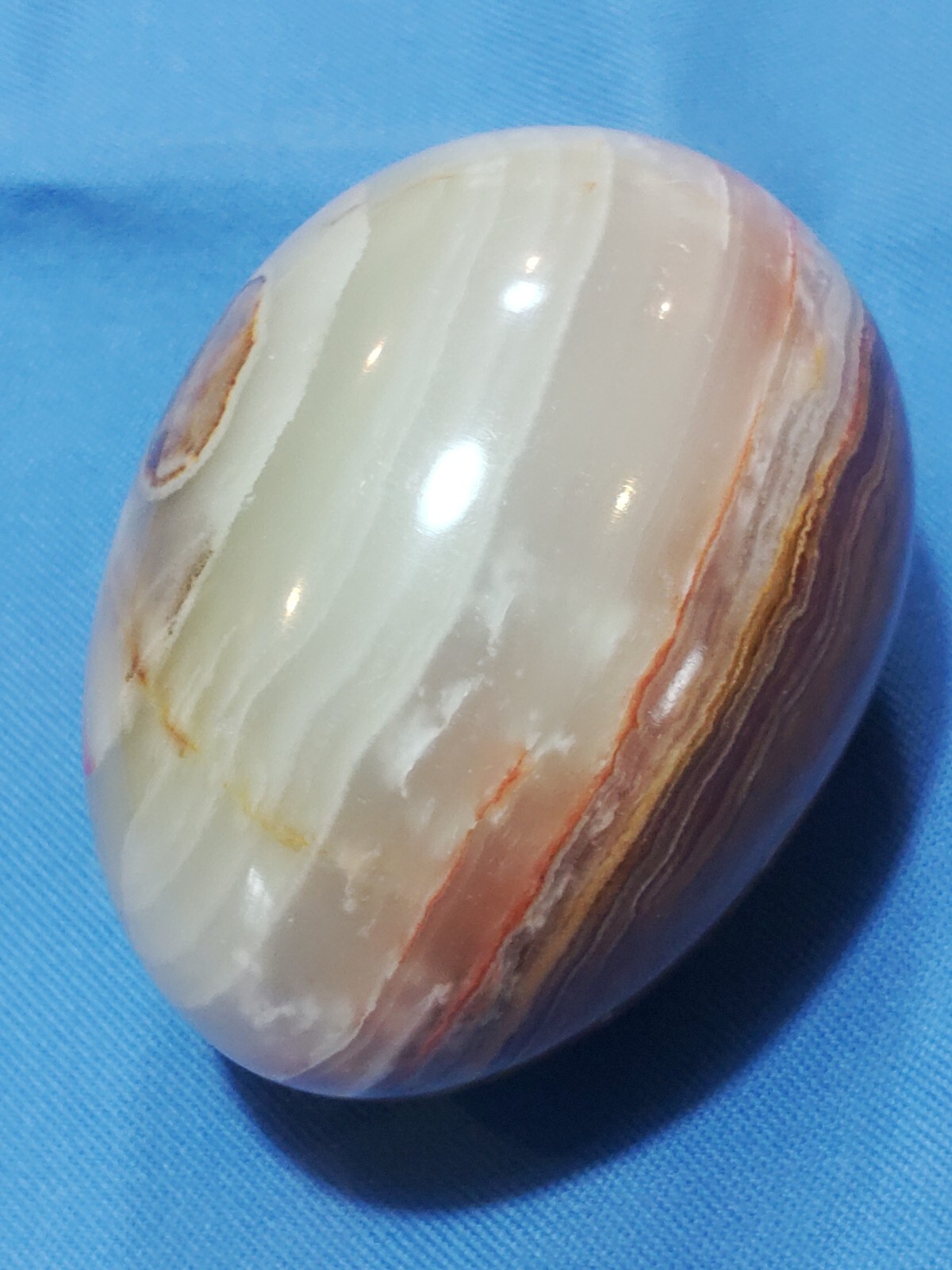 Banded Onyx Egg Natural Stone Polished Agate 9oz Mystic Stone Healing With Stand