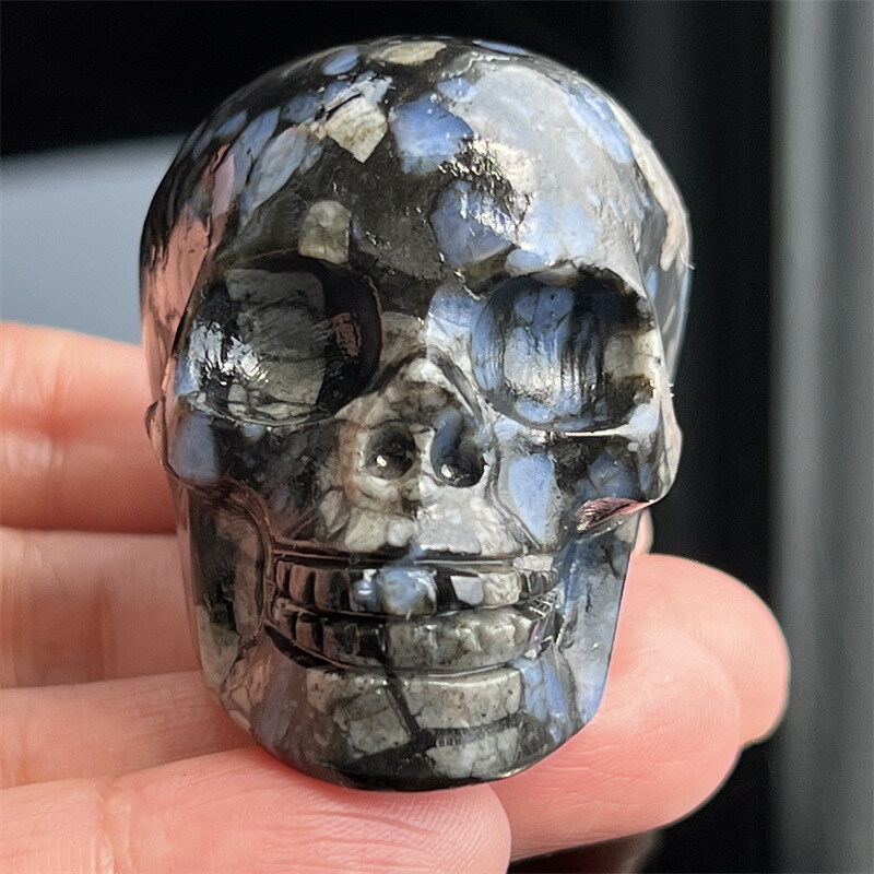2″ Natural rhyolite Figurines skull Quartz Crystal Skull healing Random 1pc