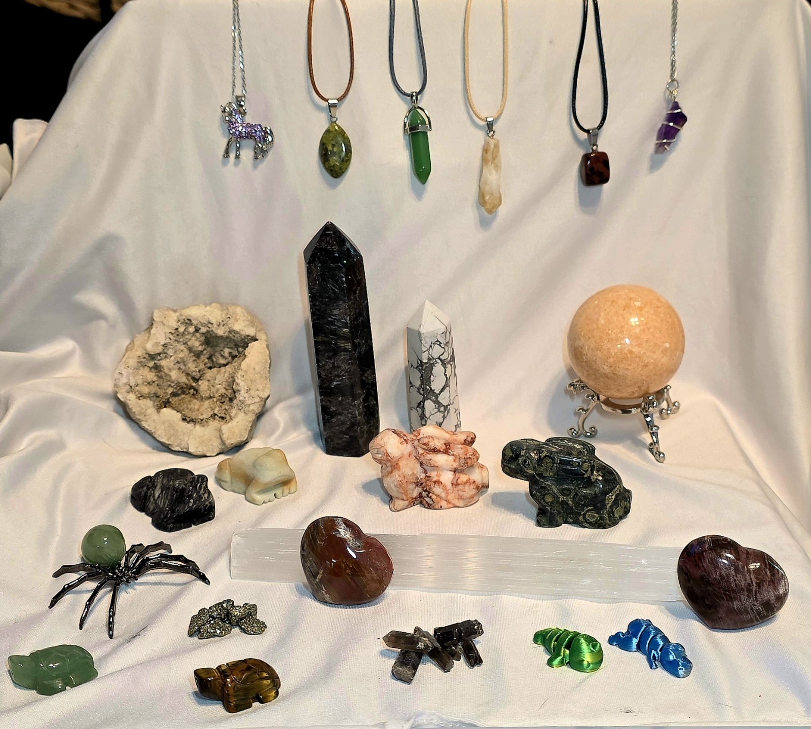 Large Lot SALE Crystal Mineral Specimen Figure Jewelry Tower Spider Sphere Usa