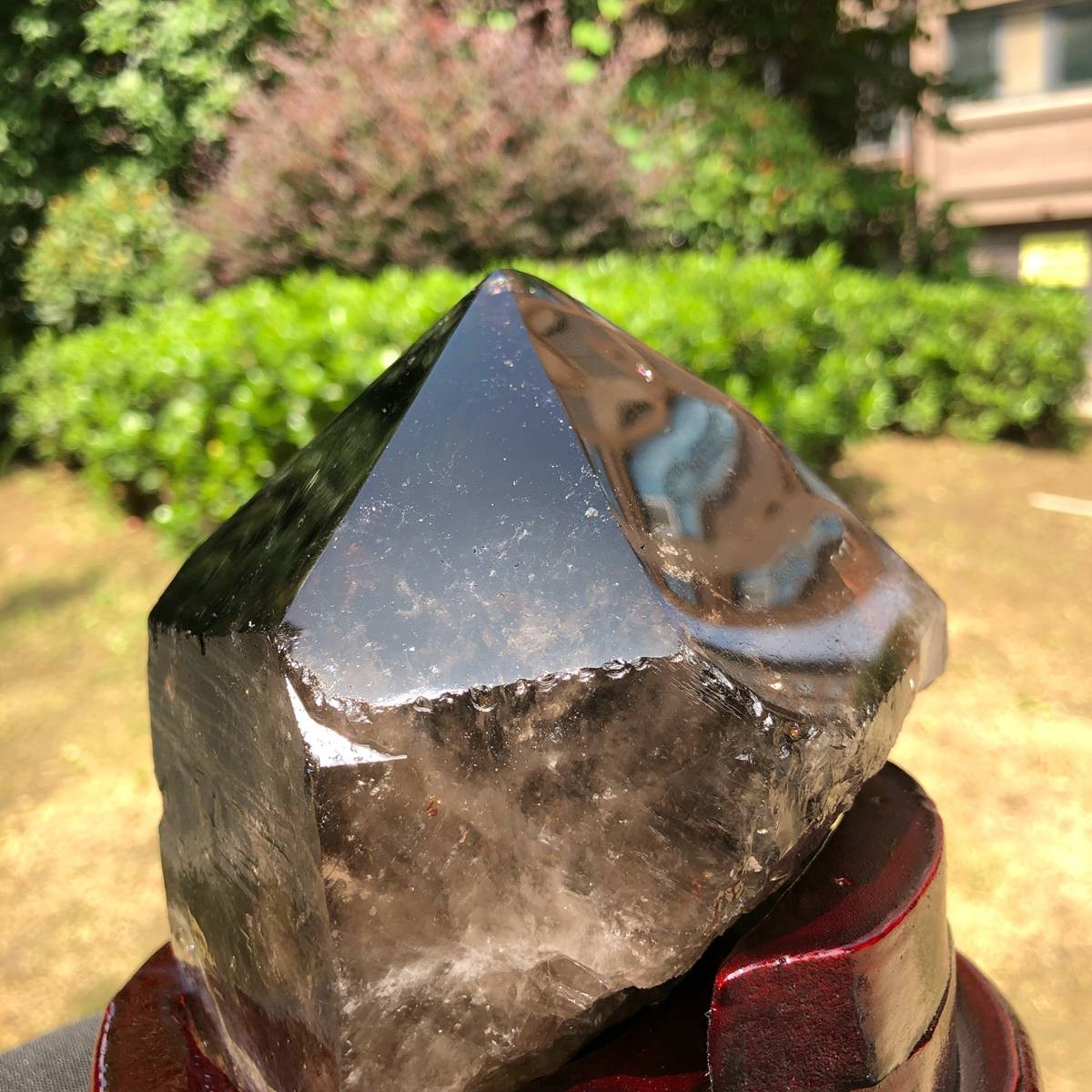 5.25LB Natural Dark tea quartz Crystal Specimen Reiki Mineral Add bracket 1816