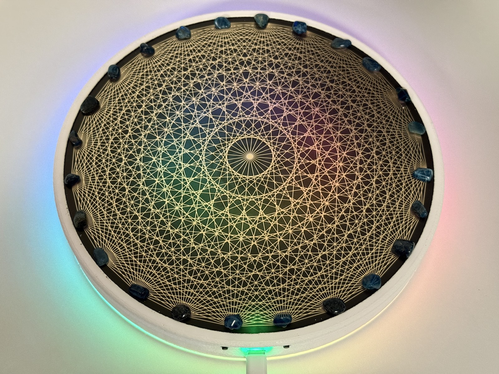 Actively Powered Tesseract Crystal Grid Altar Plate