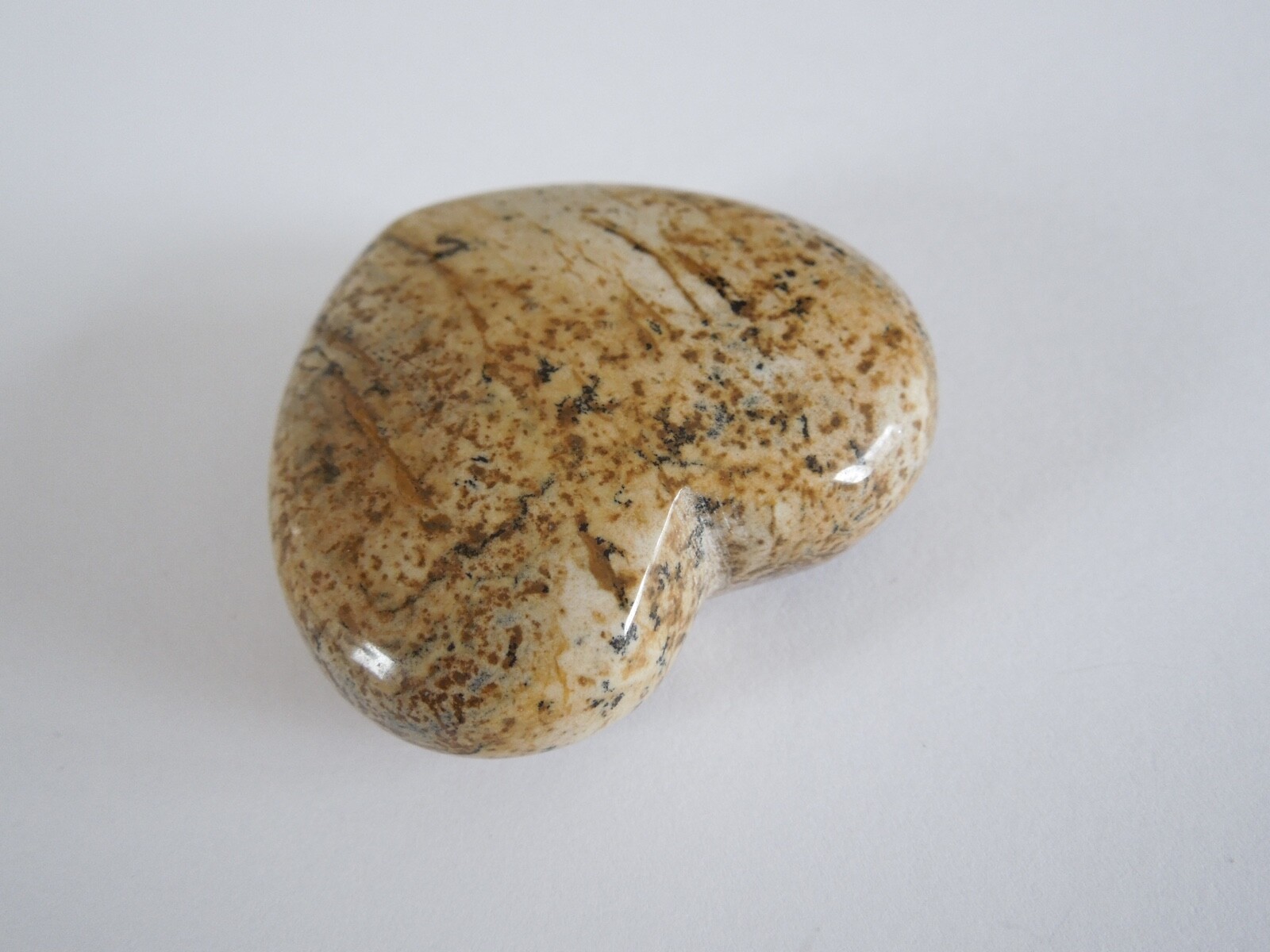 Jasper,Picture Jasper Heart Voluptuous Dekostein Without Hole 0.9oz/1 5/16×1