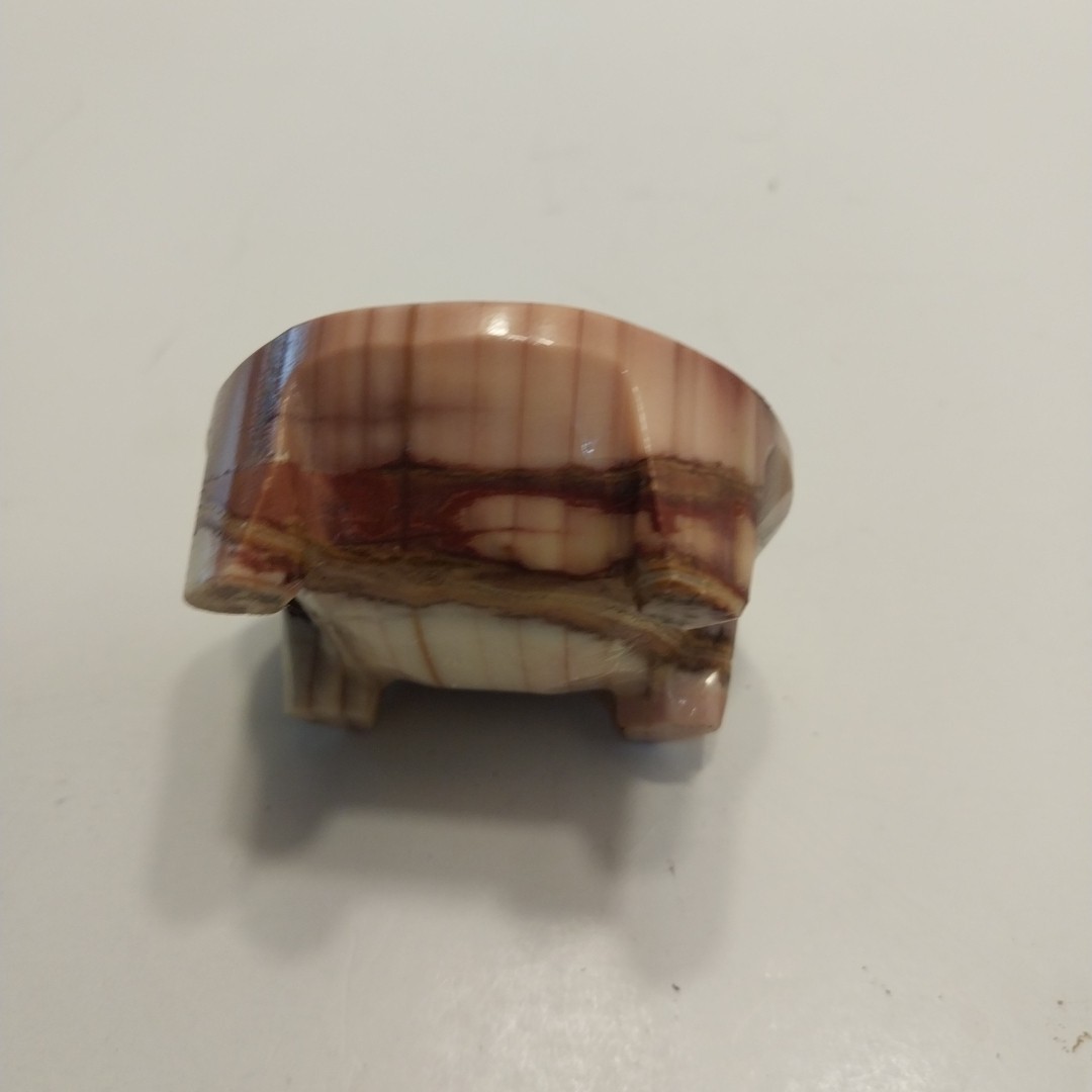 Banded Onix Stone Egg on Matching Footed Stand