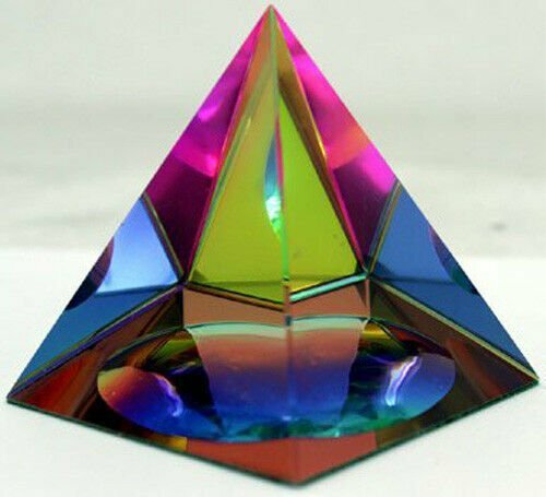 Crystal Iridescent Pyramid – Rainbow Colors 3.5″ with Gift Box