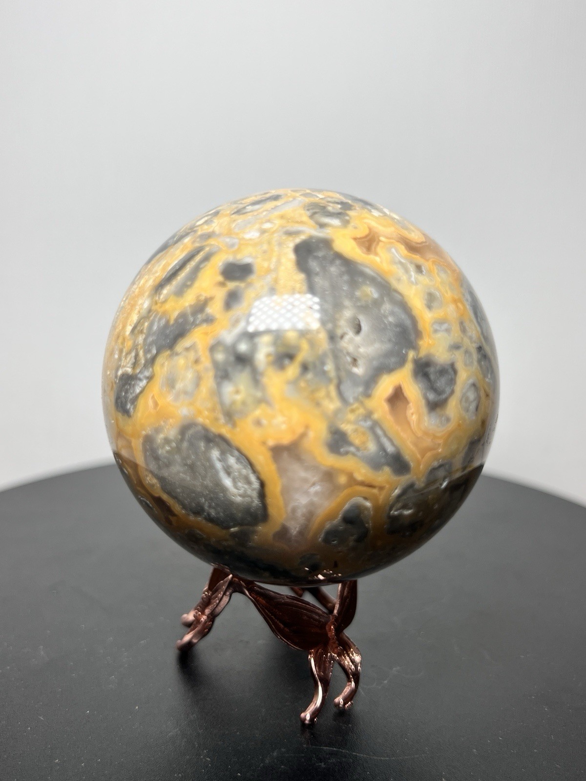 Crazy Lace Agate 2 Piece Set – Tower & Sphere w/holder 65mm