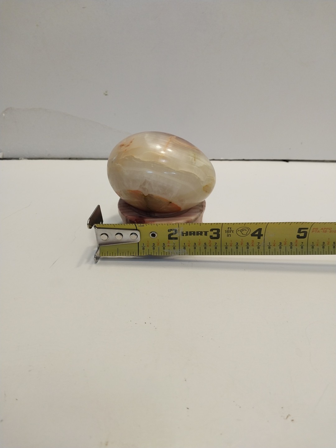 Banded Onix Stone Egg on Matching Footed Stand