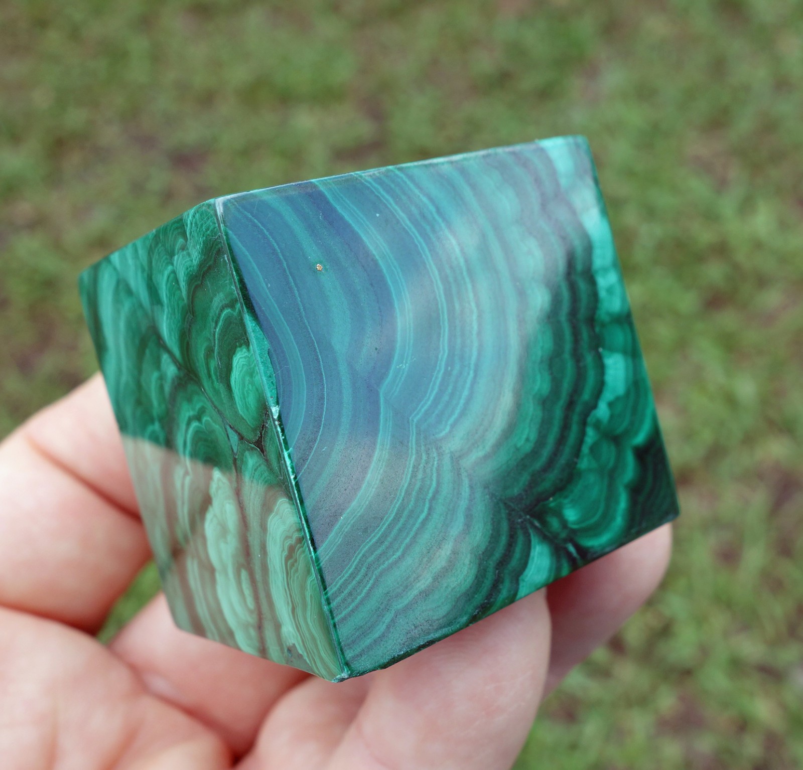 Solid Green MALACHITE CUBE Crystal South Africa For Sale
