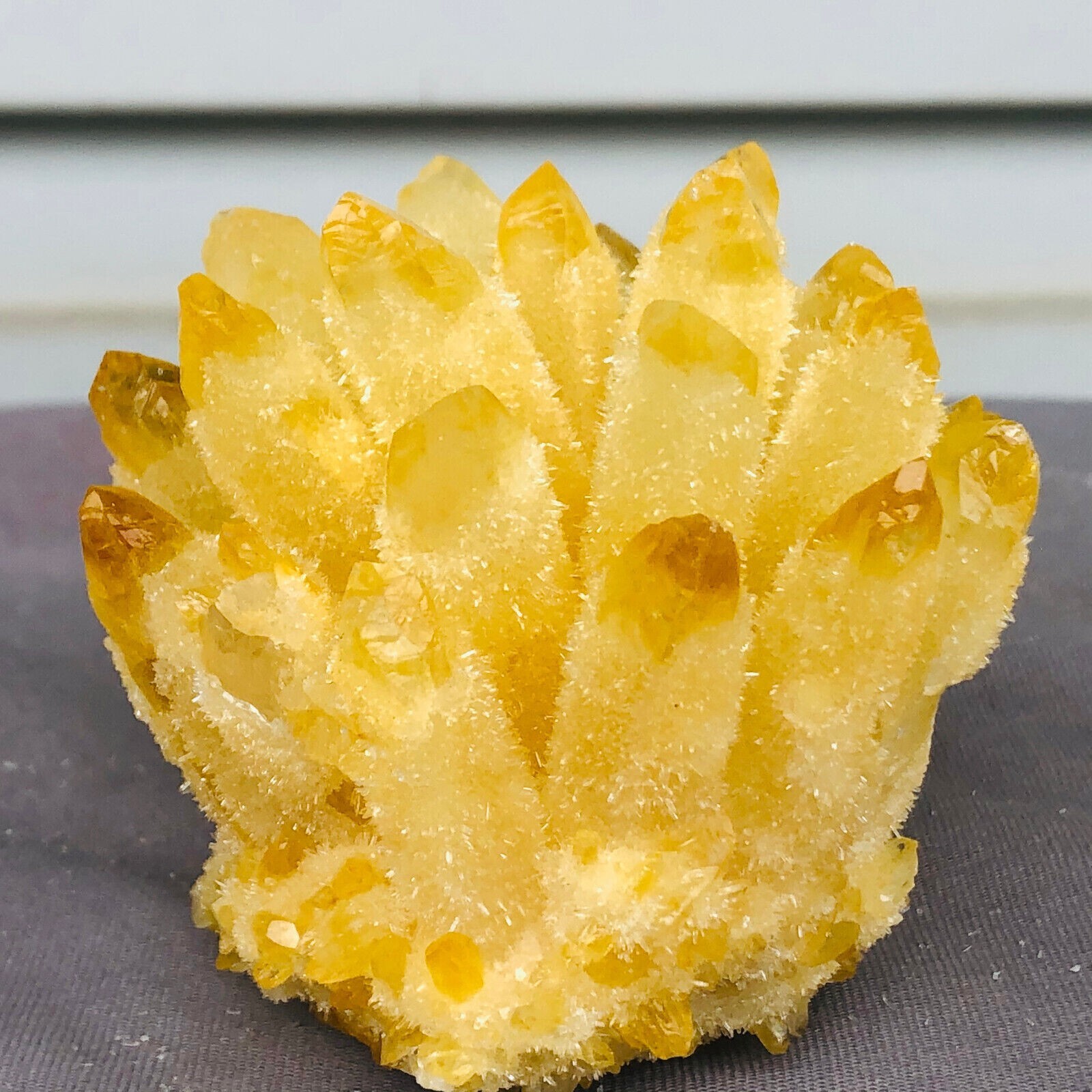250g+ Natural Raw Citrine Point Phantom Geode Cluster Mineral Specimen Ornaments