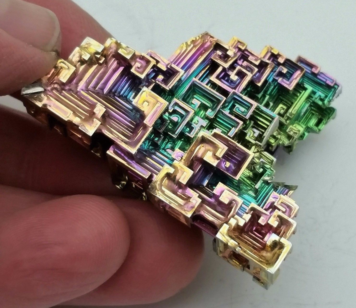 BISMUTH One (1) Large Rainbow Crystal Education Teaching Aid – Bonus Ingot!