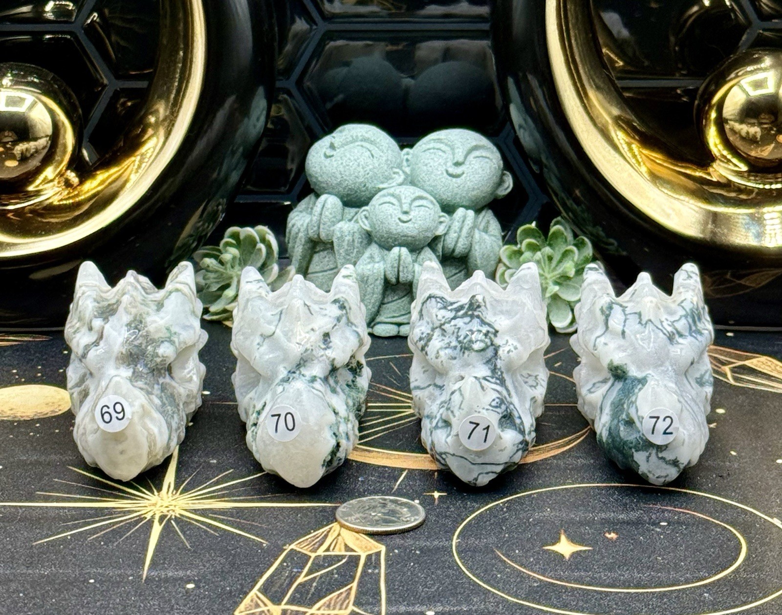 Natural Tree Agate Dragon Head Skull Good size Great price Free ship & gift