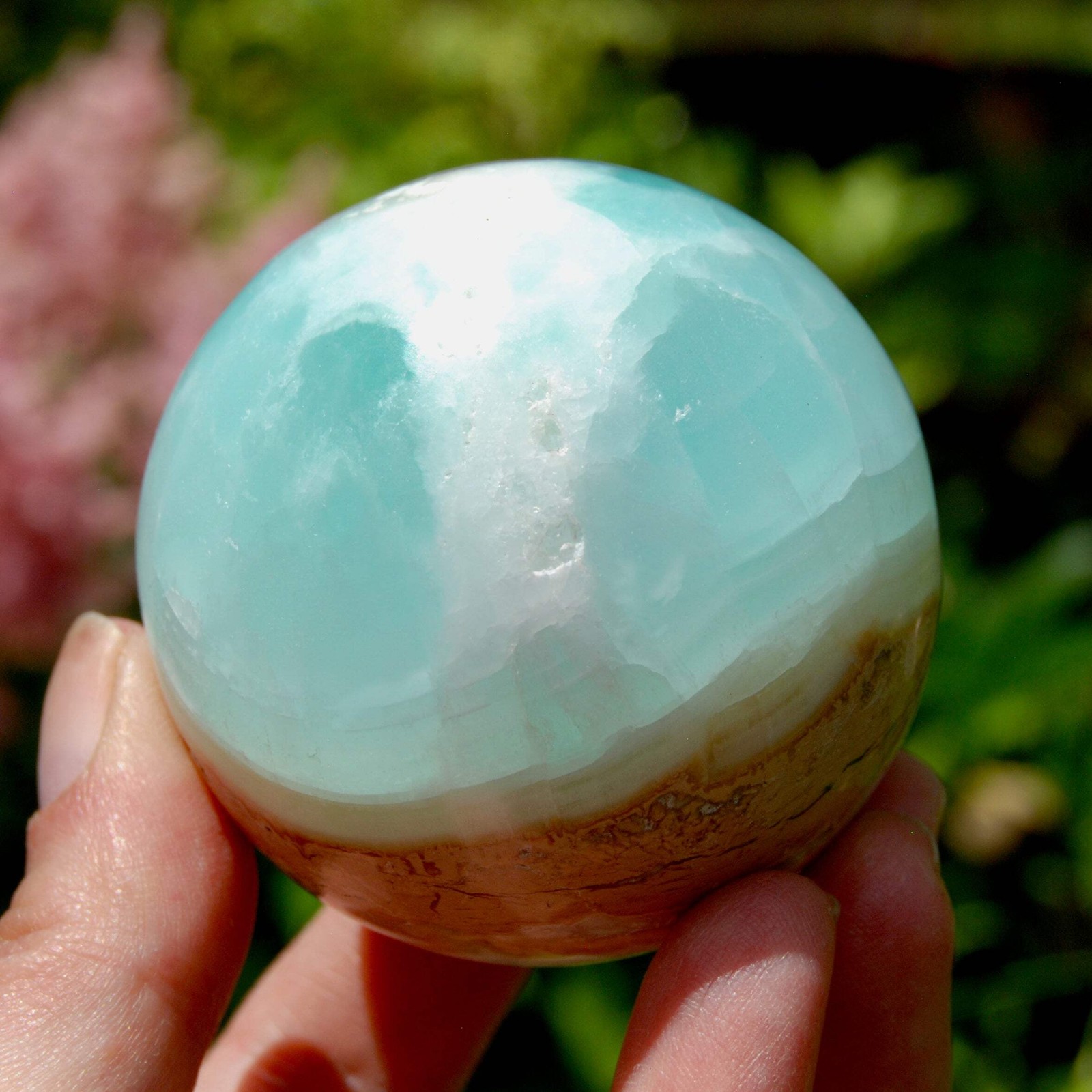 AAA Caribbean Blue Calcite Crystal Sphere | 60mm 300g Stone of Serenity