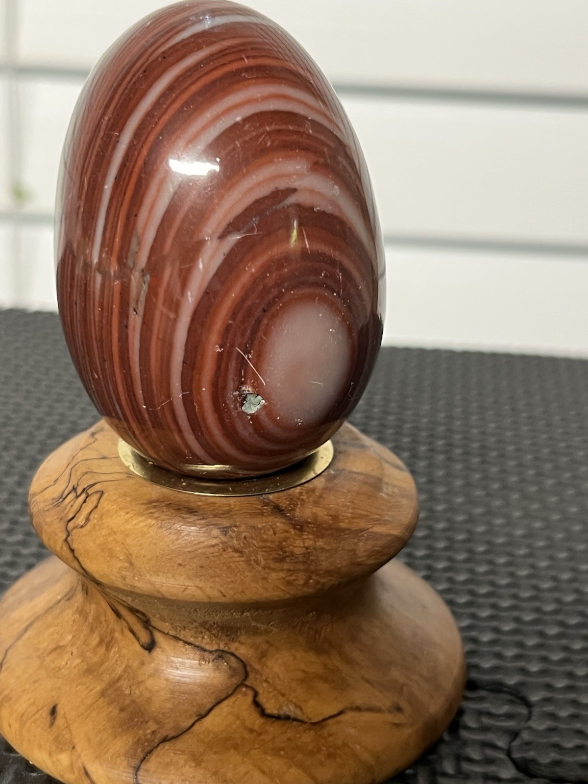 Polished Imperial Jasper Stone Egg. 2 1/2 in High, 1 3/4 in Wide. Preowned.