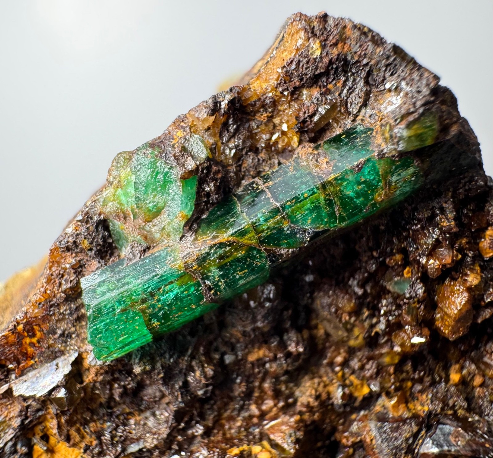 247 Gram Natural Emerald Crystals On Matrix From Panjshir Afghanistan