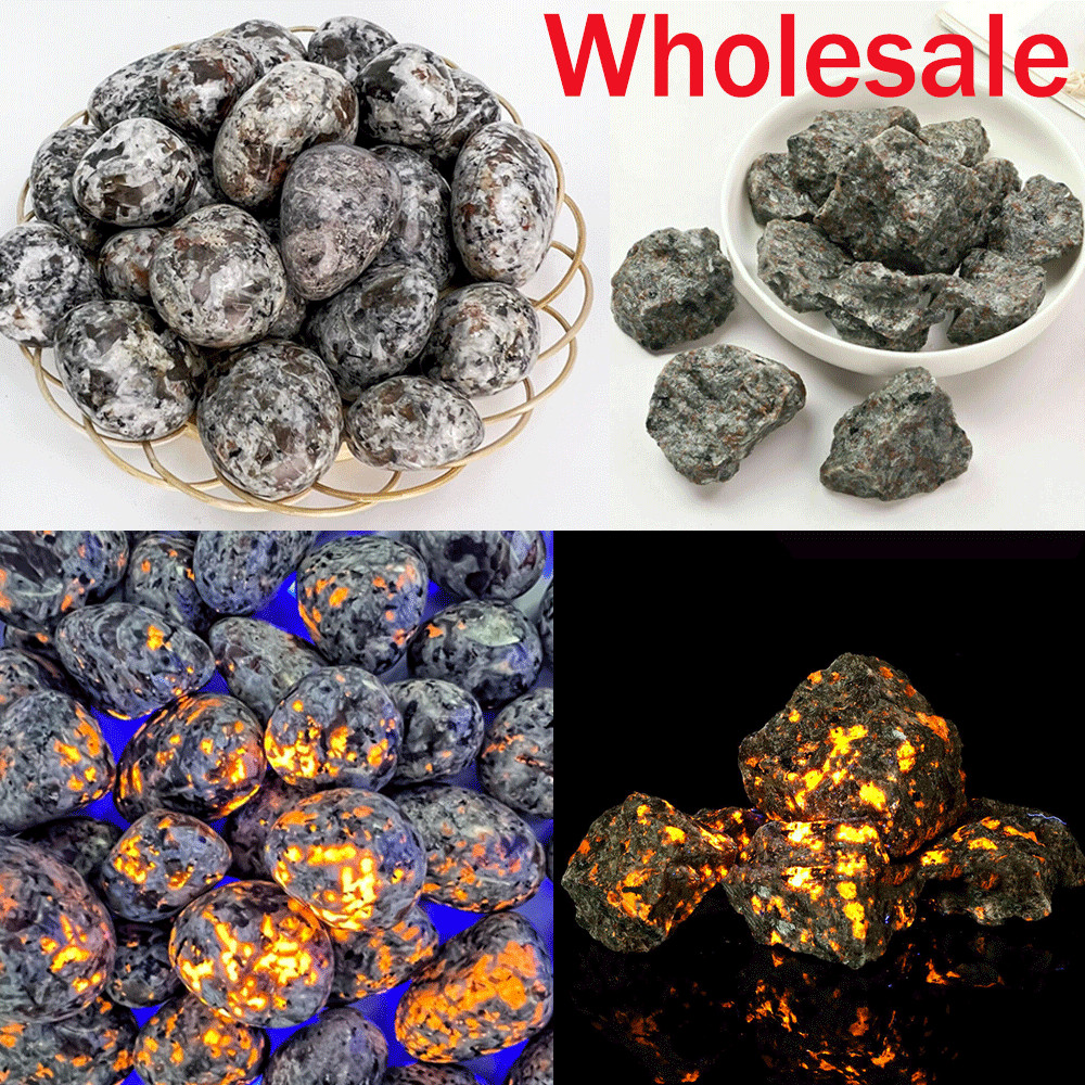 Natural “Raw” “Polished” Tumbled Rough Yooperlite Flame Fire Stone Fluorescent