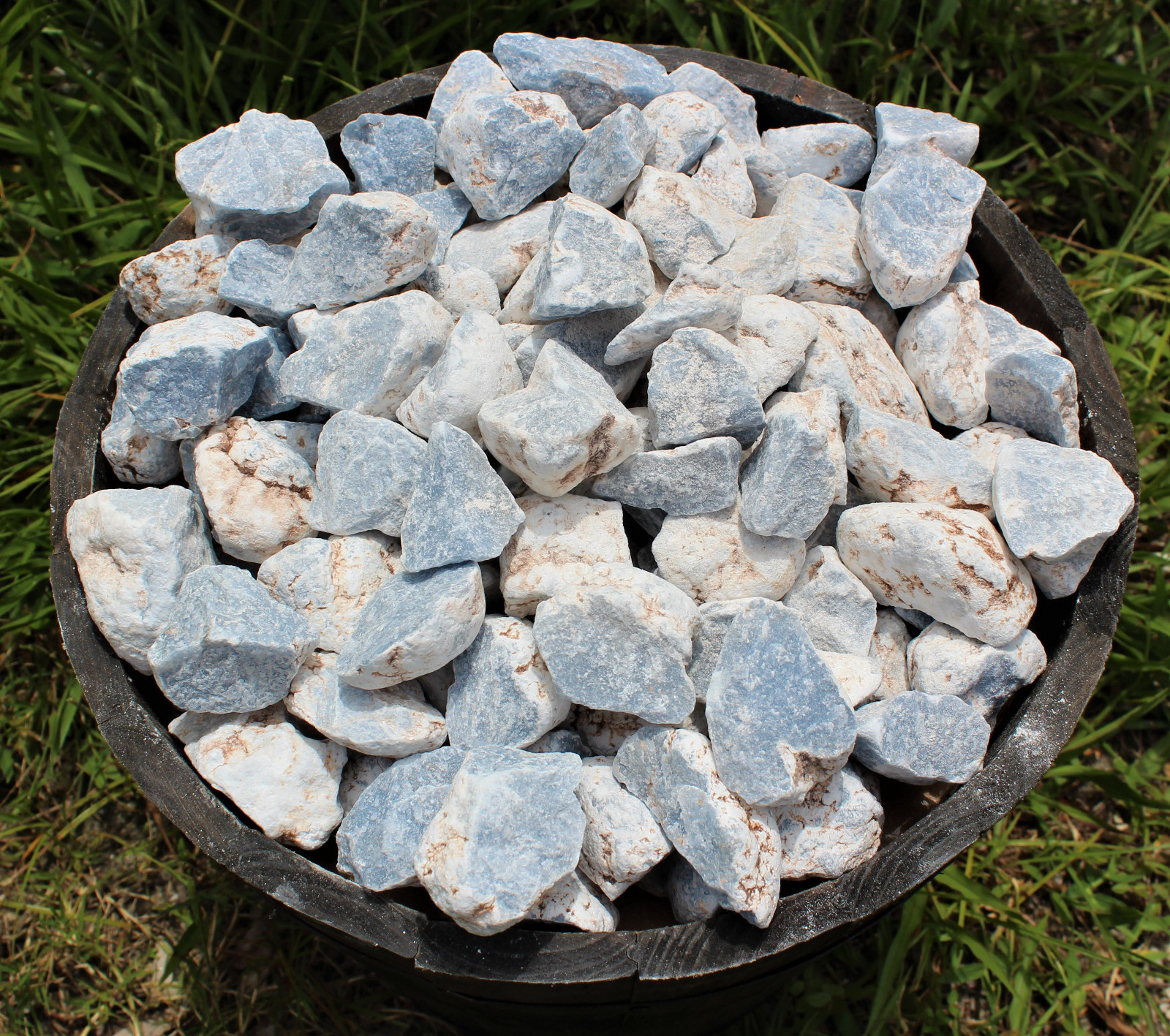Bulk Lot 3 Pieces Rough Natural Angelite Crystals (About 4 – 6 oz)