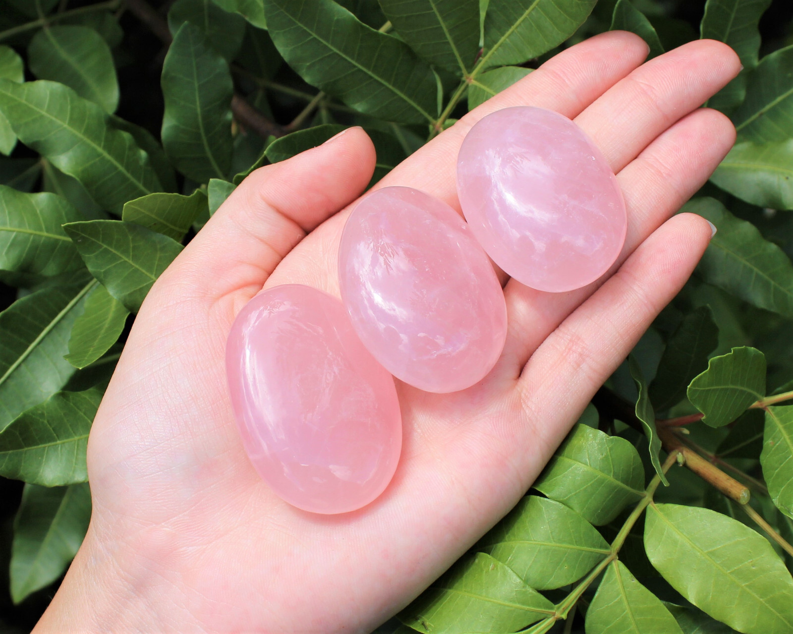 Wholesale Bulk Lot Rose Quartz Palm Stones – Hand Polished Rose Quartz Pebbles