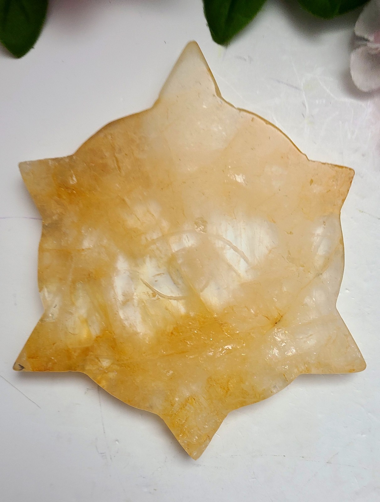 5.3″ A++ 249g Best Golden Healer All Seeing Eye No Evil Crystal Healing Carving