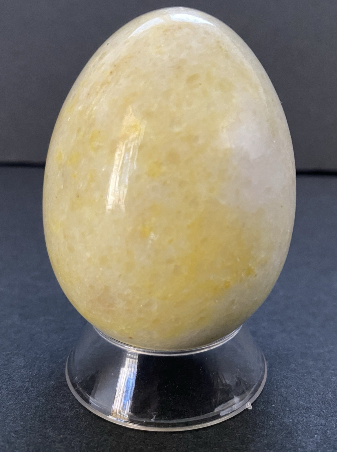 Natural Onyx Stone Egg With Stand Hand Polished Banded Agate Calcite Crystal