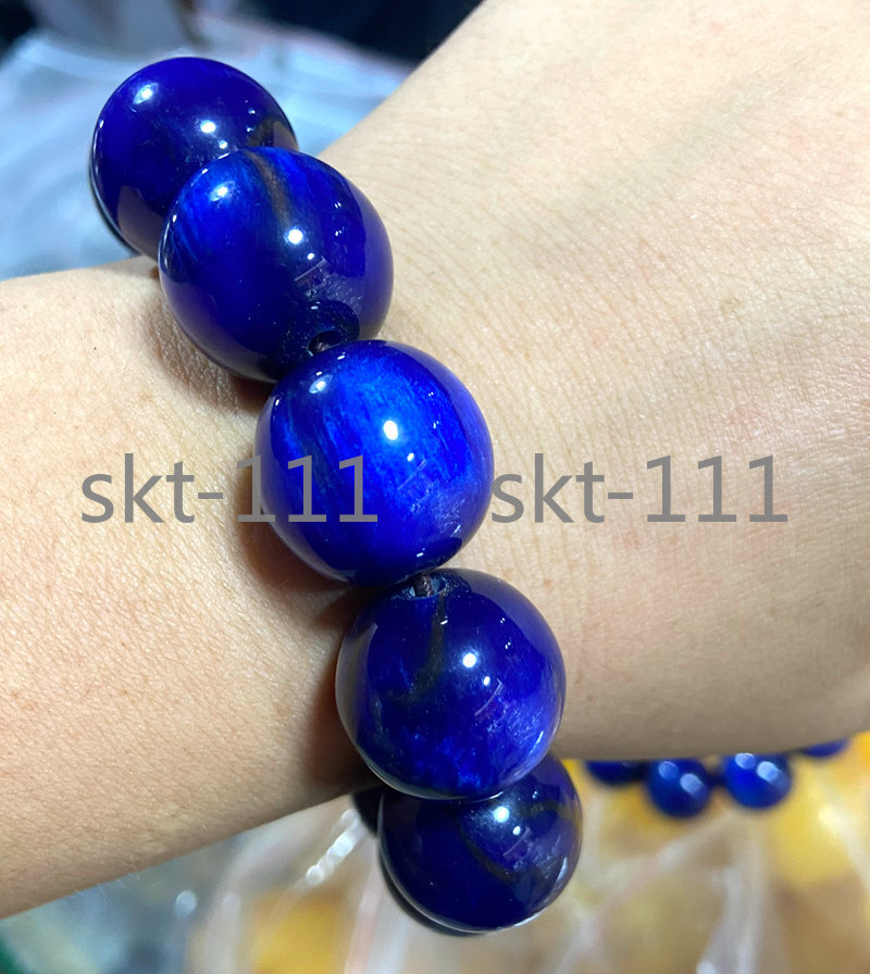 100% Certificate 20mm Natural Mexico Sky Blue Amber Beads Bracelet 7.5”