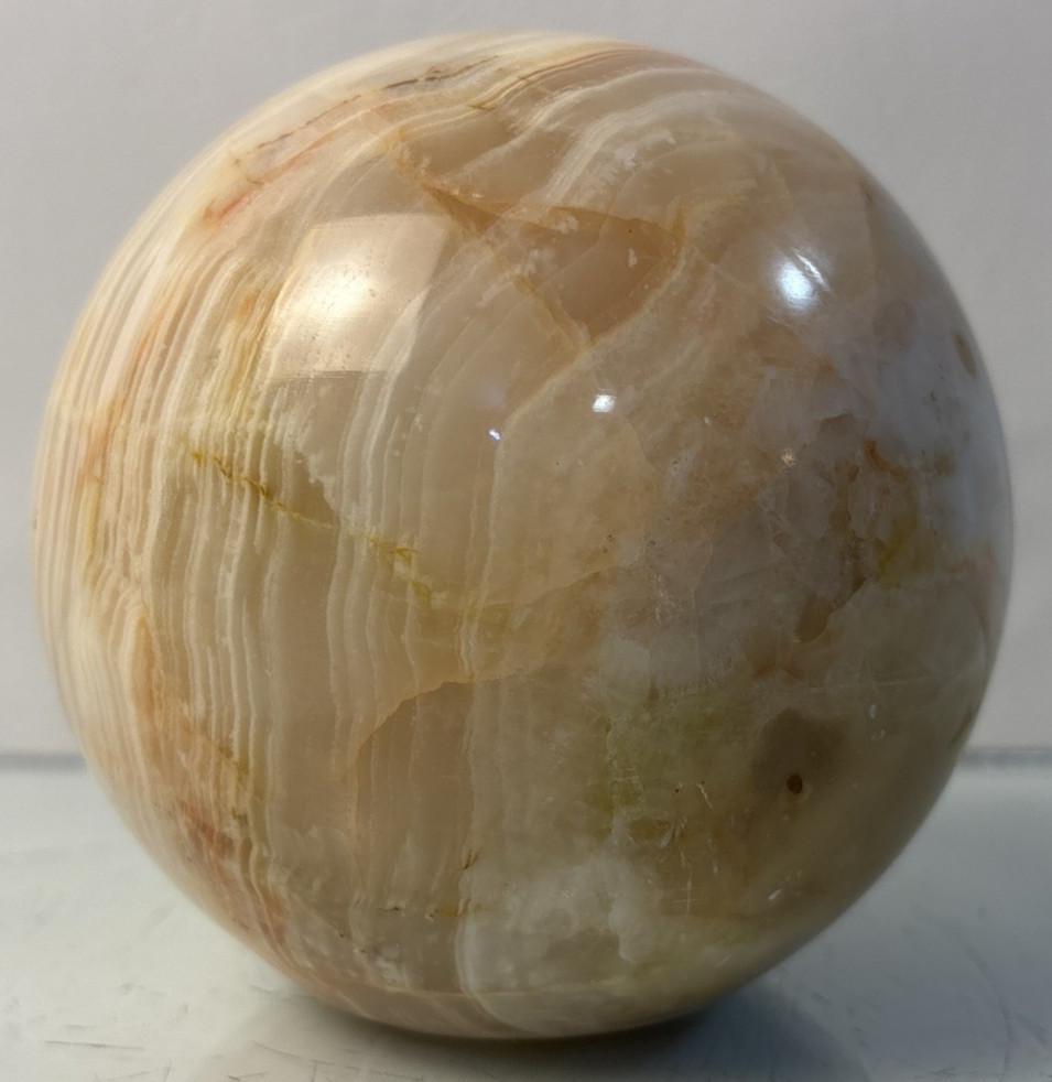 Vintage Marble Stone Sphere Ball Decorative Orb 4in Diameter Display Decor