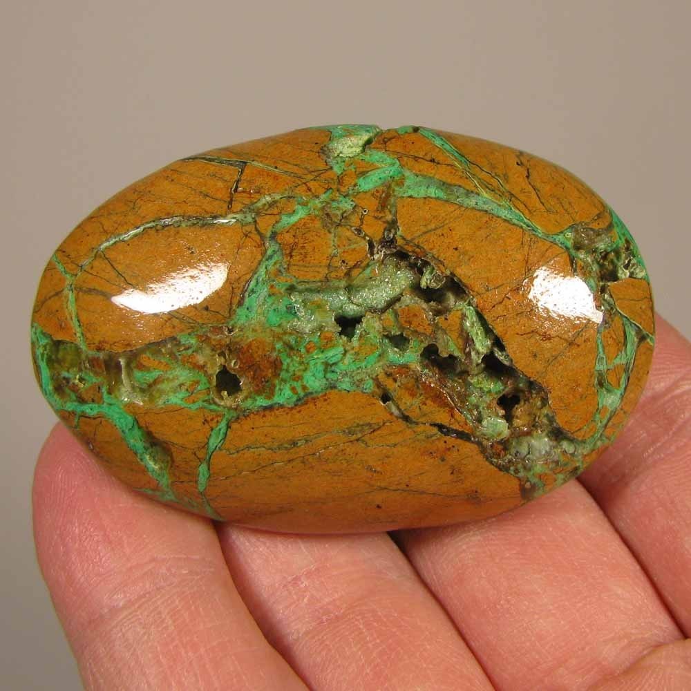 2.4″ Rare SMITHSONITE Gemstone Polished Palm Stone – Indonesia