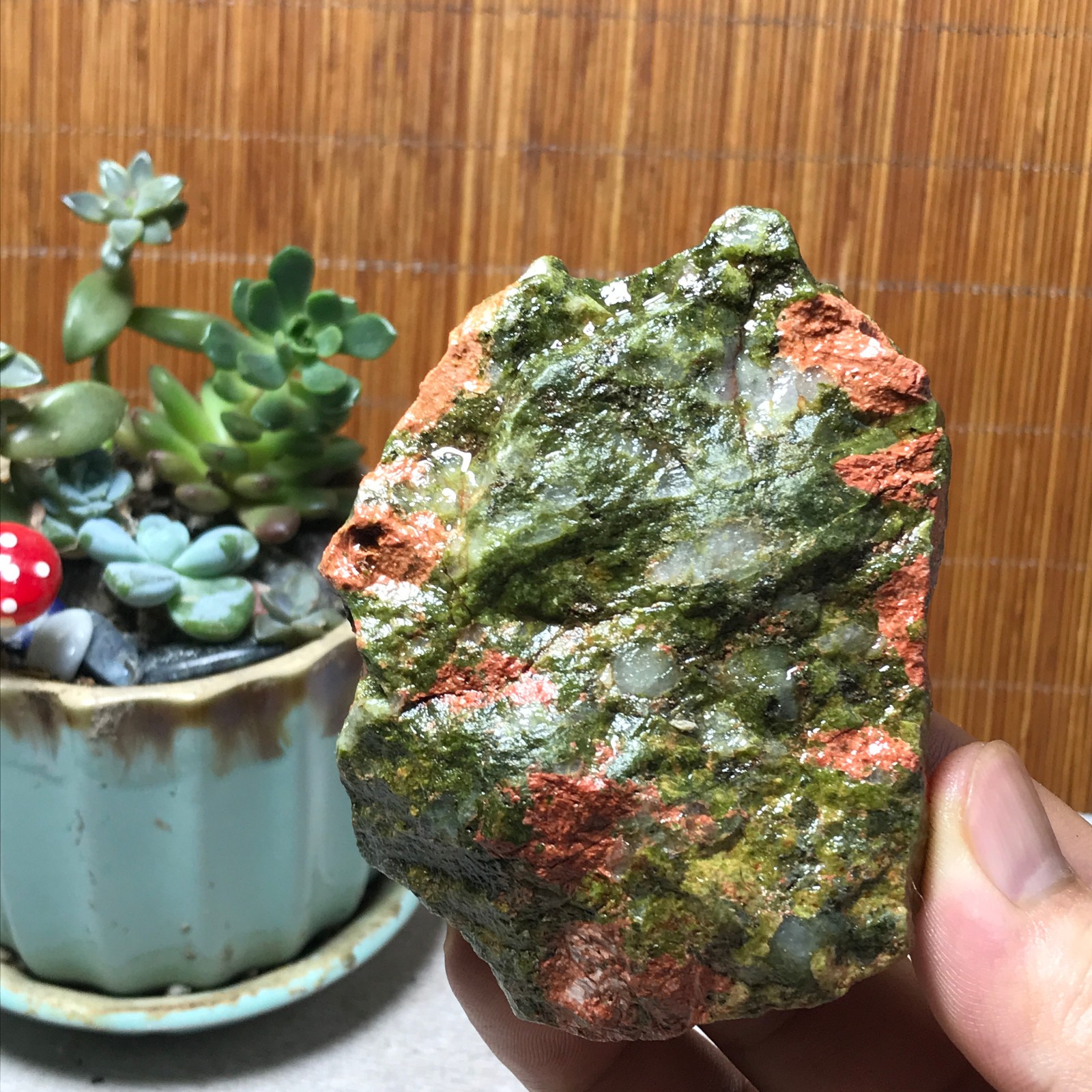184g Natural Unakite Crystal gemstone Rough Mineral Specimen healing A6349