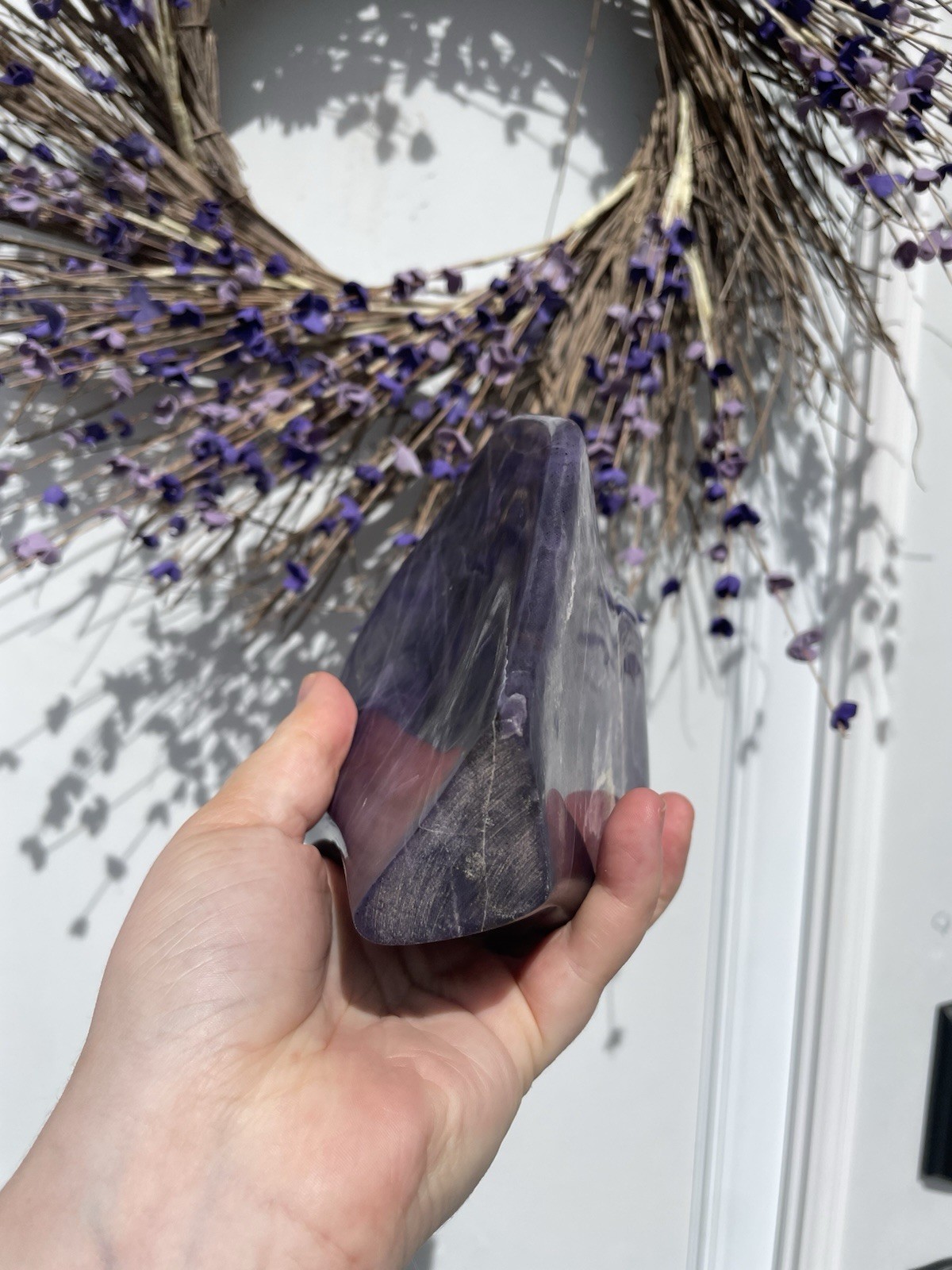 Deep Purple Morado Opal, hand carved and polished, 1806g, 3.98lbs, violet flame