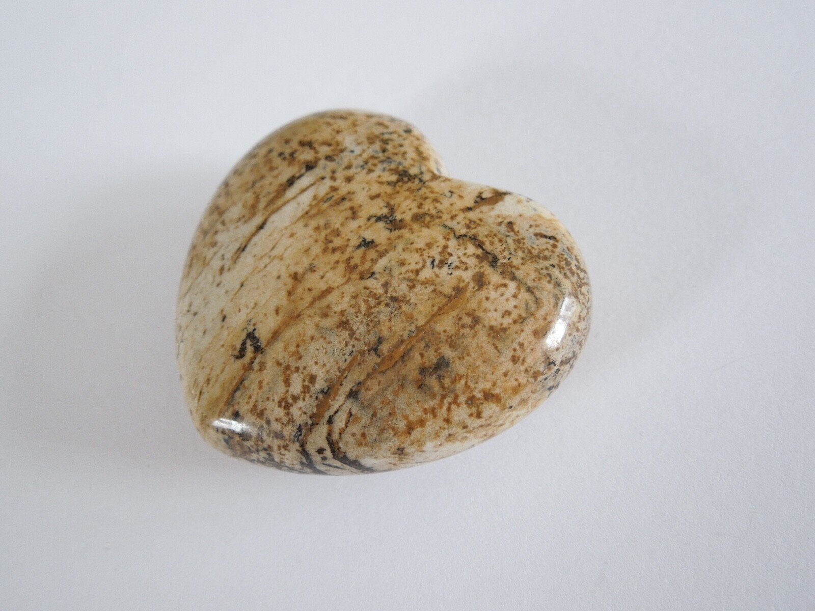 Jasper,Picture Jasper Heart Voluptuous Dekostein Without Hole 0.9oz/1 5/16×1