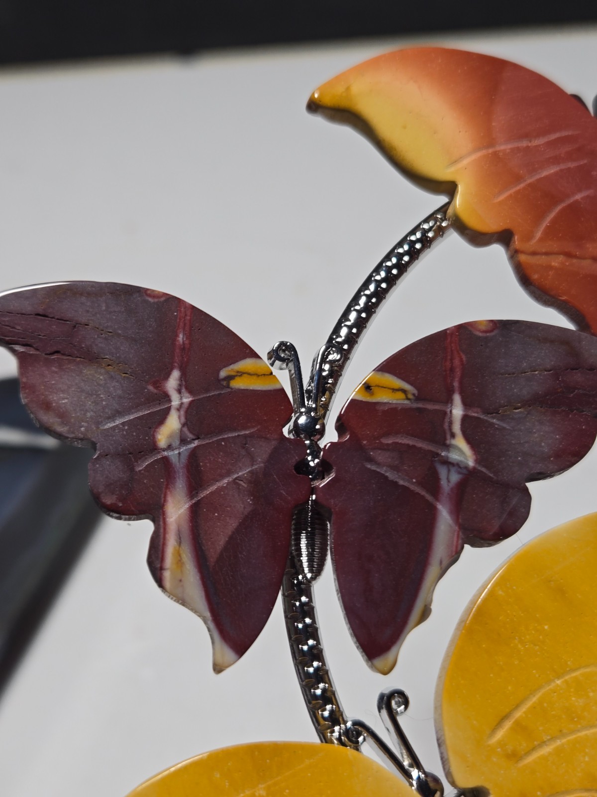 STUNNING BUTTERFLY MOOKAITE SPHERE HOLDER (2 spheres included) – BEAUTIFUL!! P45