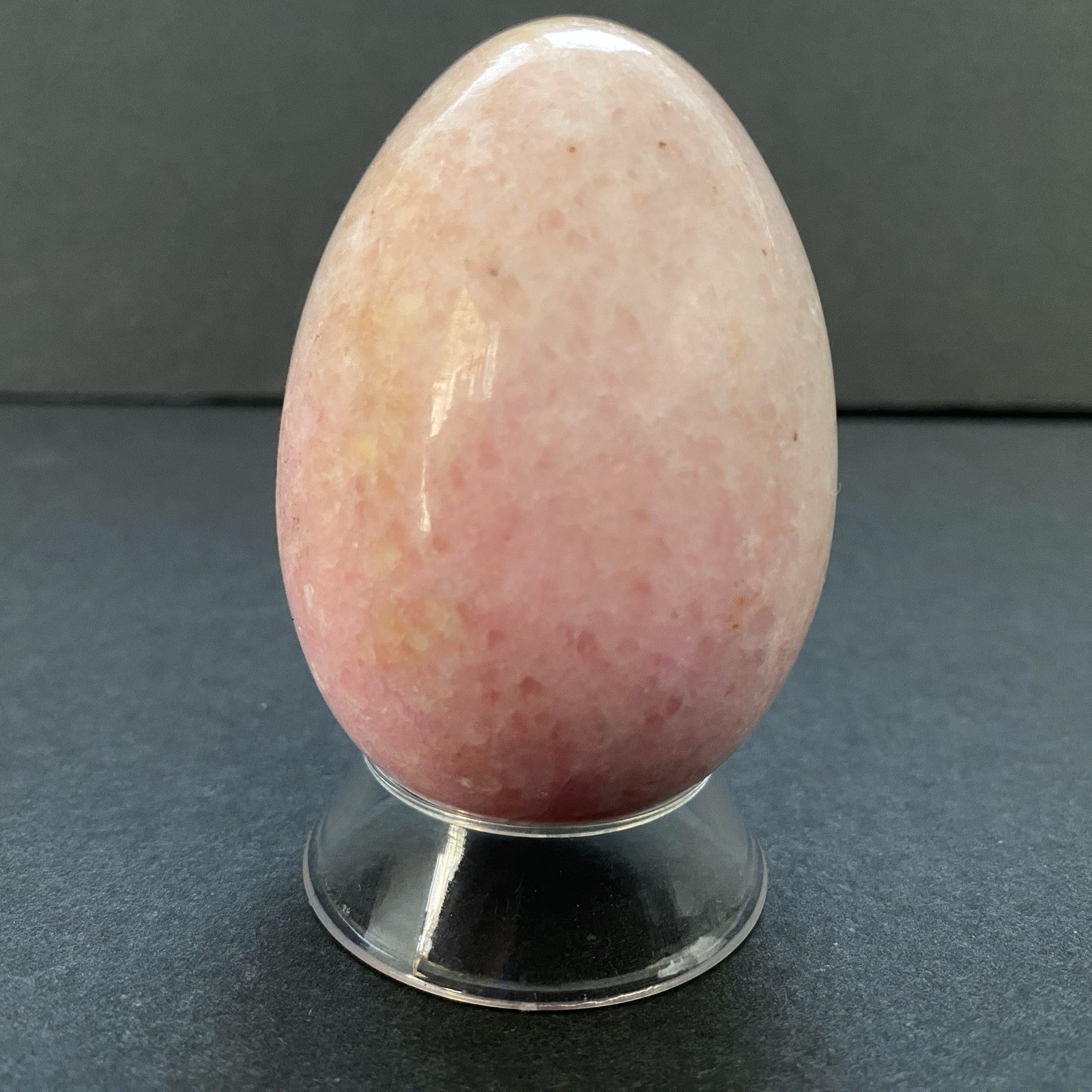 Natural Onyx Stone Egg With Stand Hand Polished Banded Agate Calcite Crystal