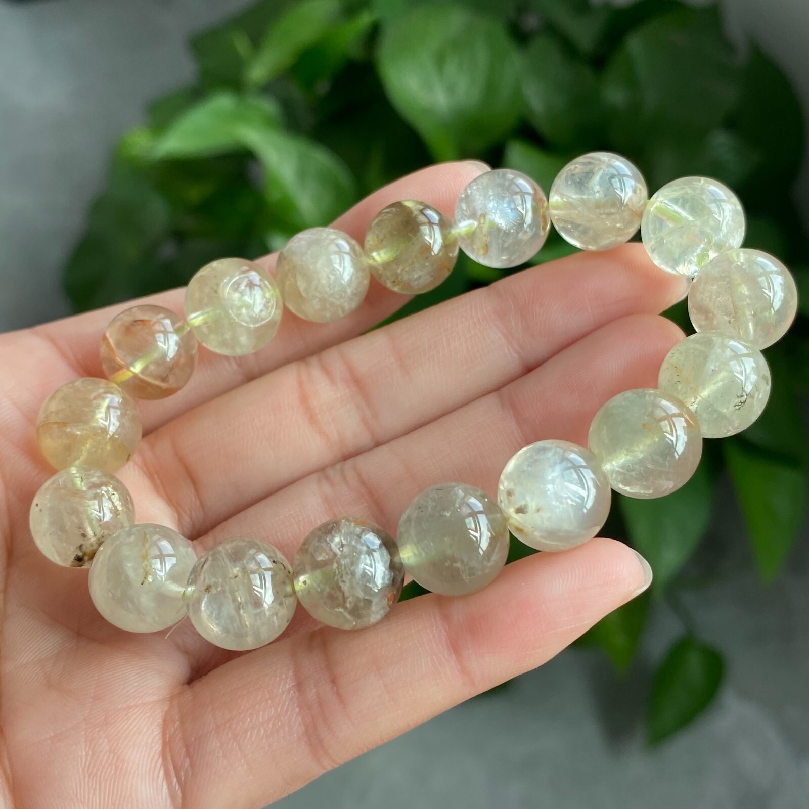 12mm Genuine Natural Cat’s Eye Feldspar Crystal Round Beads Bracelet 1315