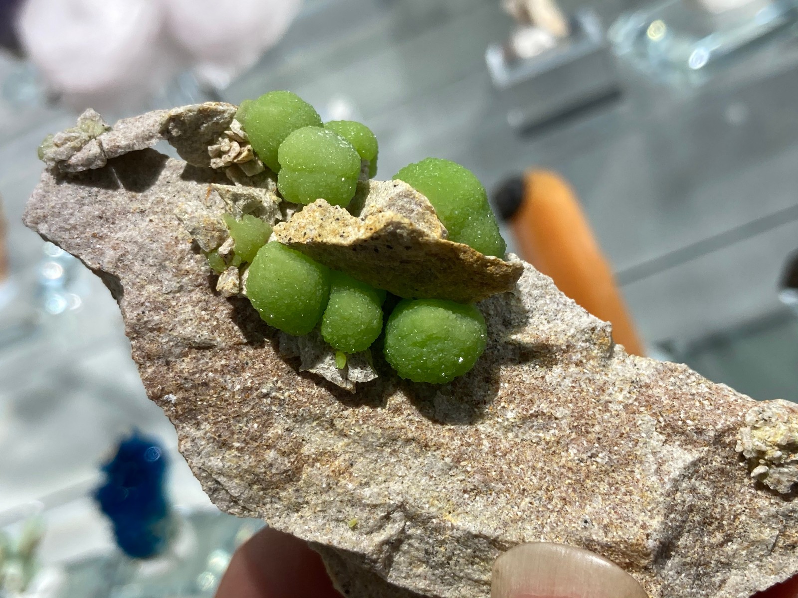 8.2cm Green Pyromorphite on Matrix from China